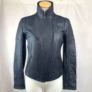 Womens TRUTH & PRIDE Leather Moto (S) Jacket Black Biker Coat Zip Baddie Indie
